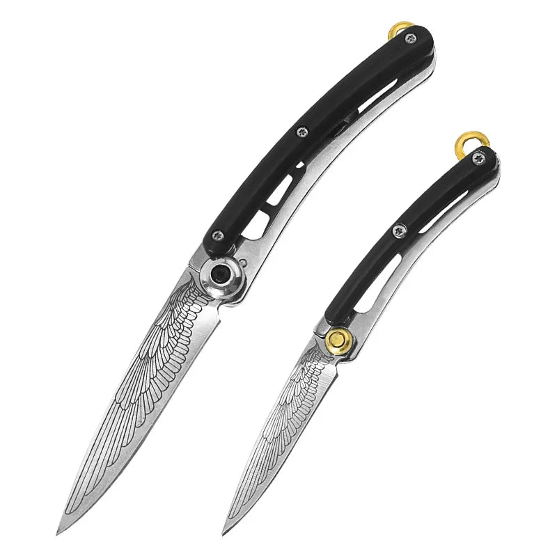 Folding Pocket Knife with Keychain — Stainless Steel EDC Blade for Camping, Travel & Outdoor Use