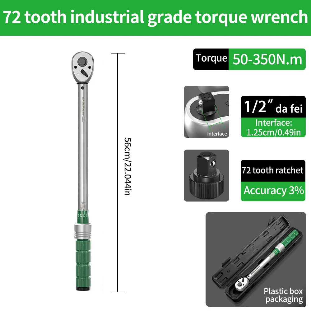 Click-Type Torque Wrench – 1/4", 3/8" & 1/2" Drive | Multiple Torque Ranges for Mechanics
