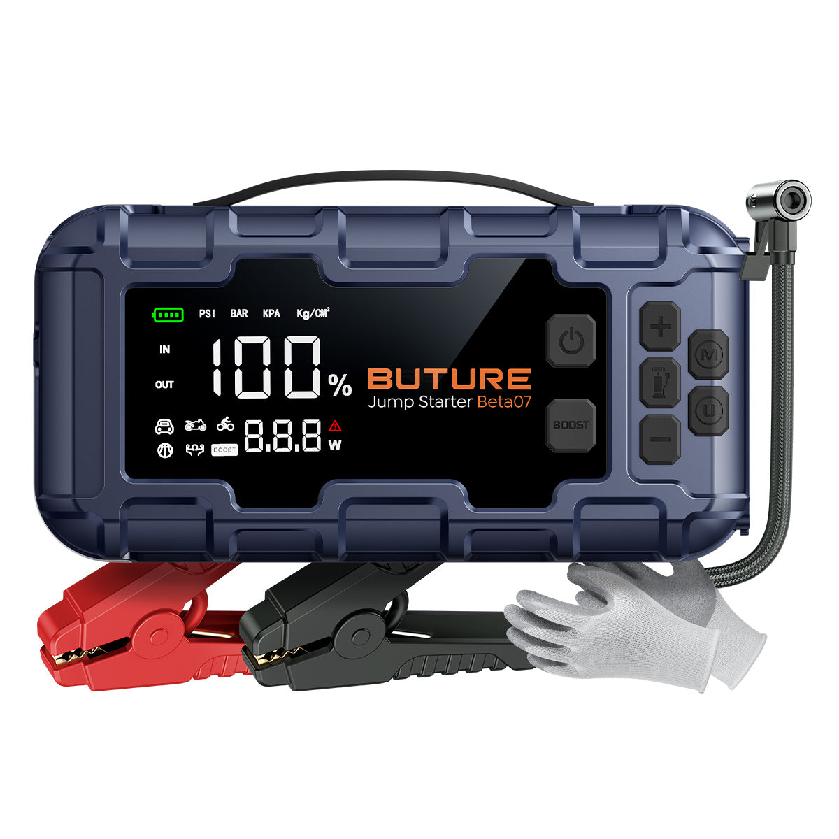【Top-Rated】Arrancador de Coches Buture Beta07 6000A丨Hinchado Inteligente 160PSI, Carga Rápida PD45W