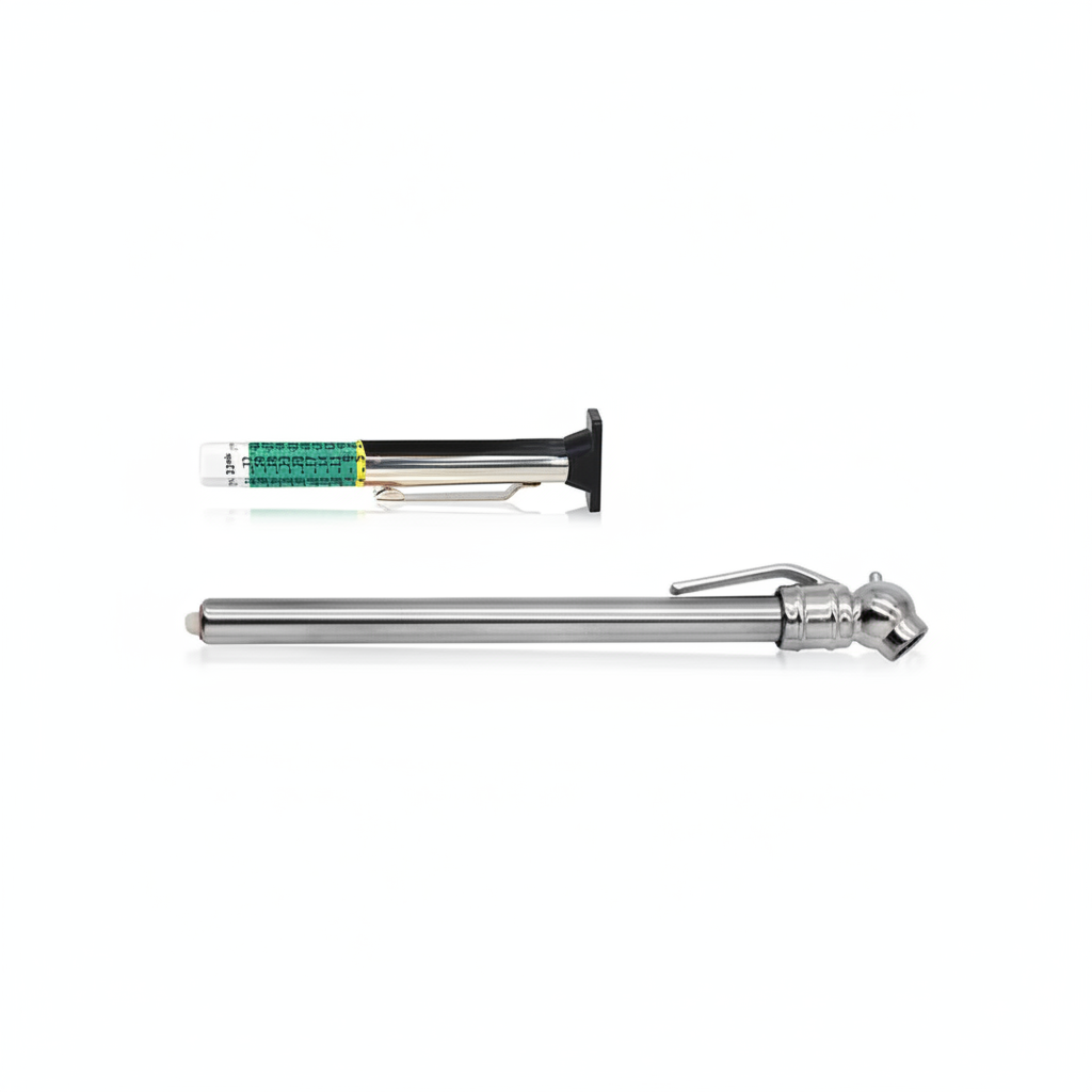 Tire Check Kit - Tread Depth Gauge and Tire Pressure Gauge Pen