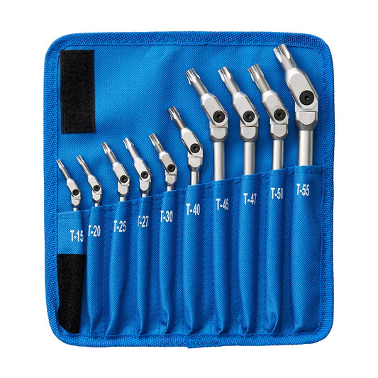 Bondhus 00022 Chrome Pivot Head Torx HexPro Wrench Set (10-Piece)