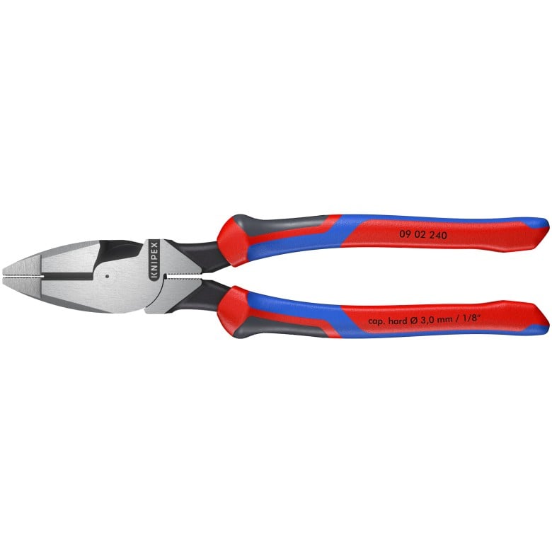 KNIPEX 09 02 240 SBA High Leverage Lineman's Pliers New England Head 9-1/2" – Electrician Grade