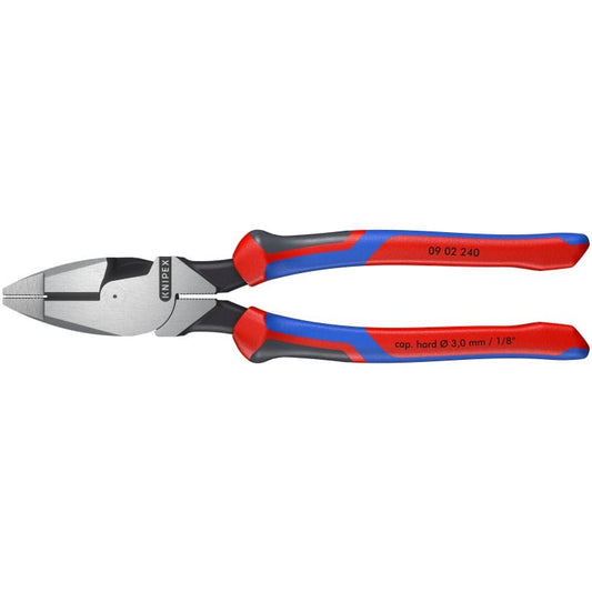 KNIPEX 09 02 240 SBA High Leverage Lineman's Pliers New England Head 9-1/2" – Electrician Grade