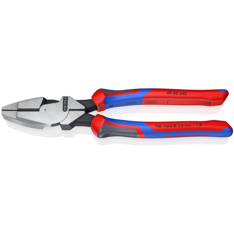 KNIPEX 09 02 240 SBA High Leverage Lineman's Pliers New England Head 9-1/2" – Electrician Grade
