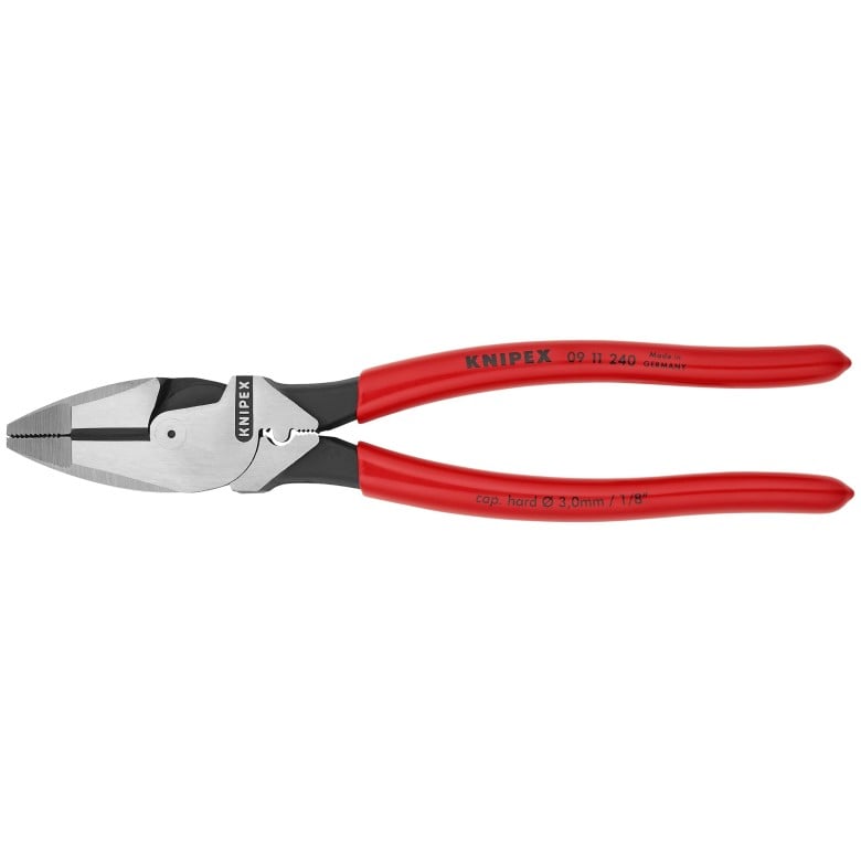KNIPEX 09 11 240 SBA High Leverage Lineman's Pliers New England Fish Tape 9-1/2" – Electrician Grade