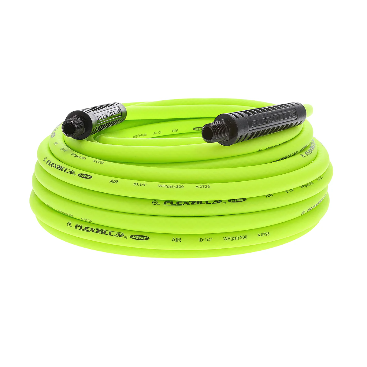 Flexzilla Heavy Duty Air Hose, 1/2" x 50', 1/2" MNPT Fittings — HFZ1250YW4