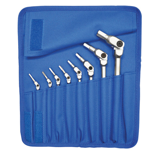 Bondhus 00017 Chrome Pivot Head SAE HexPro Wrench Set (8-Piece)