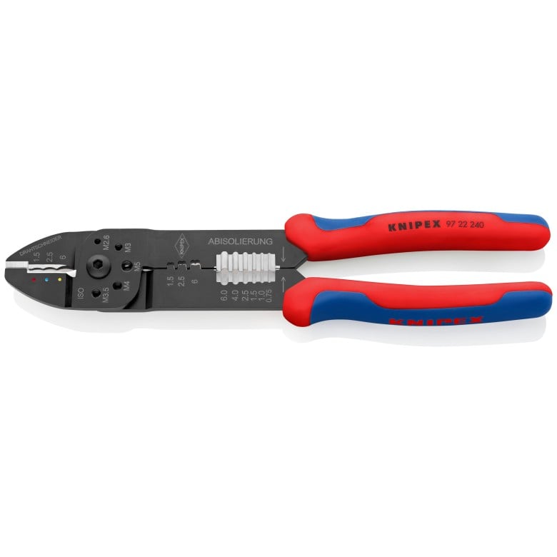 KNIPEX 97 22 240 High Leverage Crimping Pliers & Wire Strippers 9-1/2" – Electrician Grade