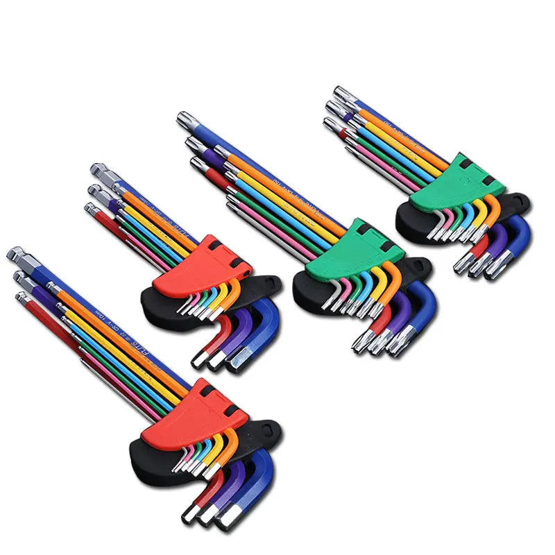 Hex & Torx Key Set – Long Arm, Short & Folding Allen Wrench Kit for Mechanics | SAE & Metric
