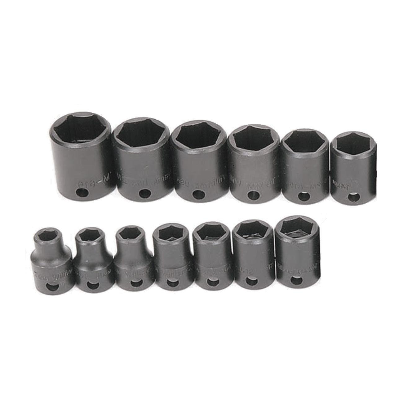 Williams Metric 3/8" Drive Impact Shallow Supertorque Socket Set, 6-Point, 13 Piece