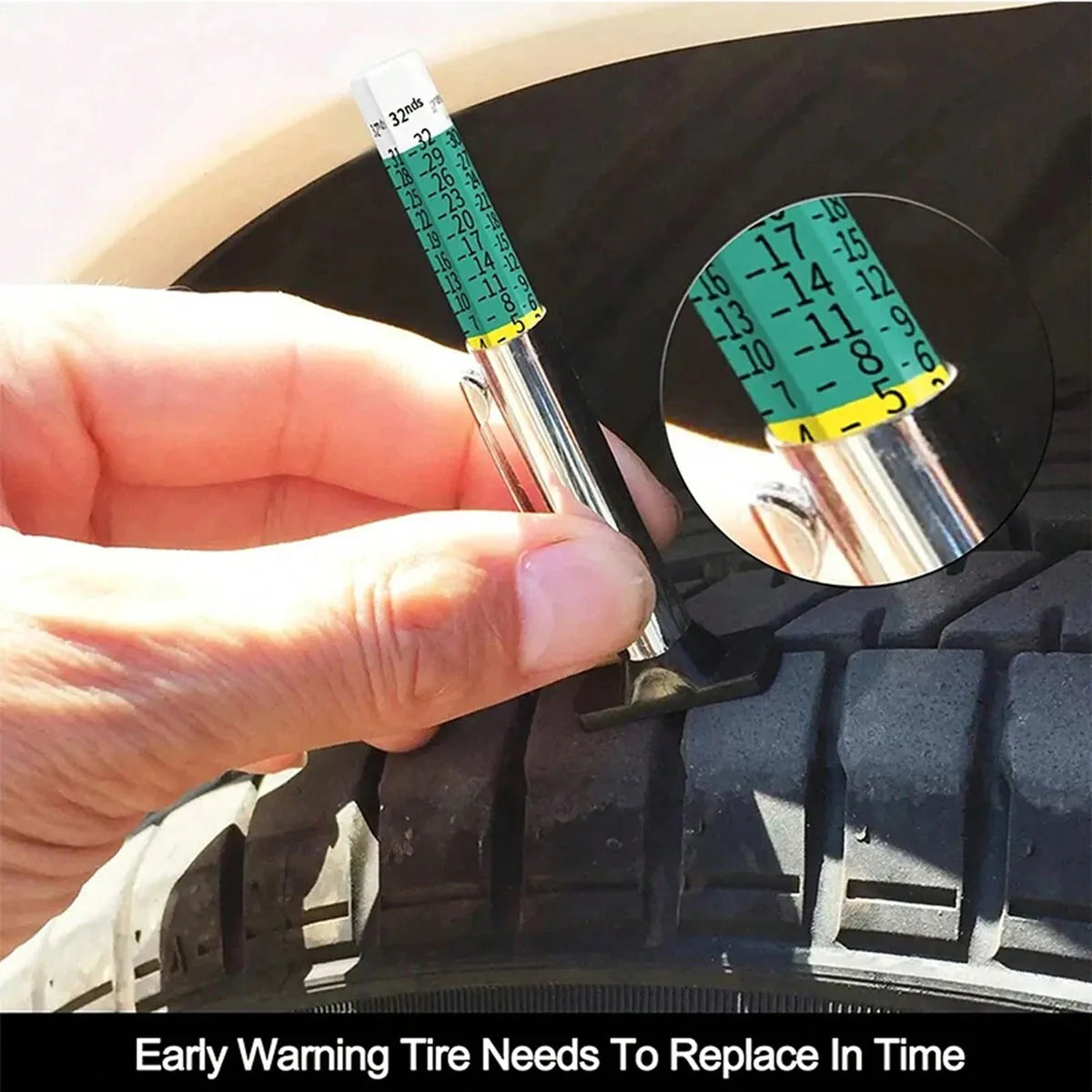 Tire Tread Depth Gauge (0–25mm)