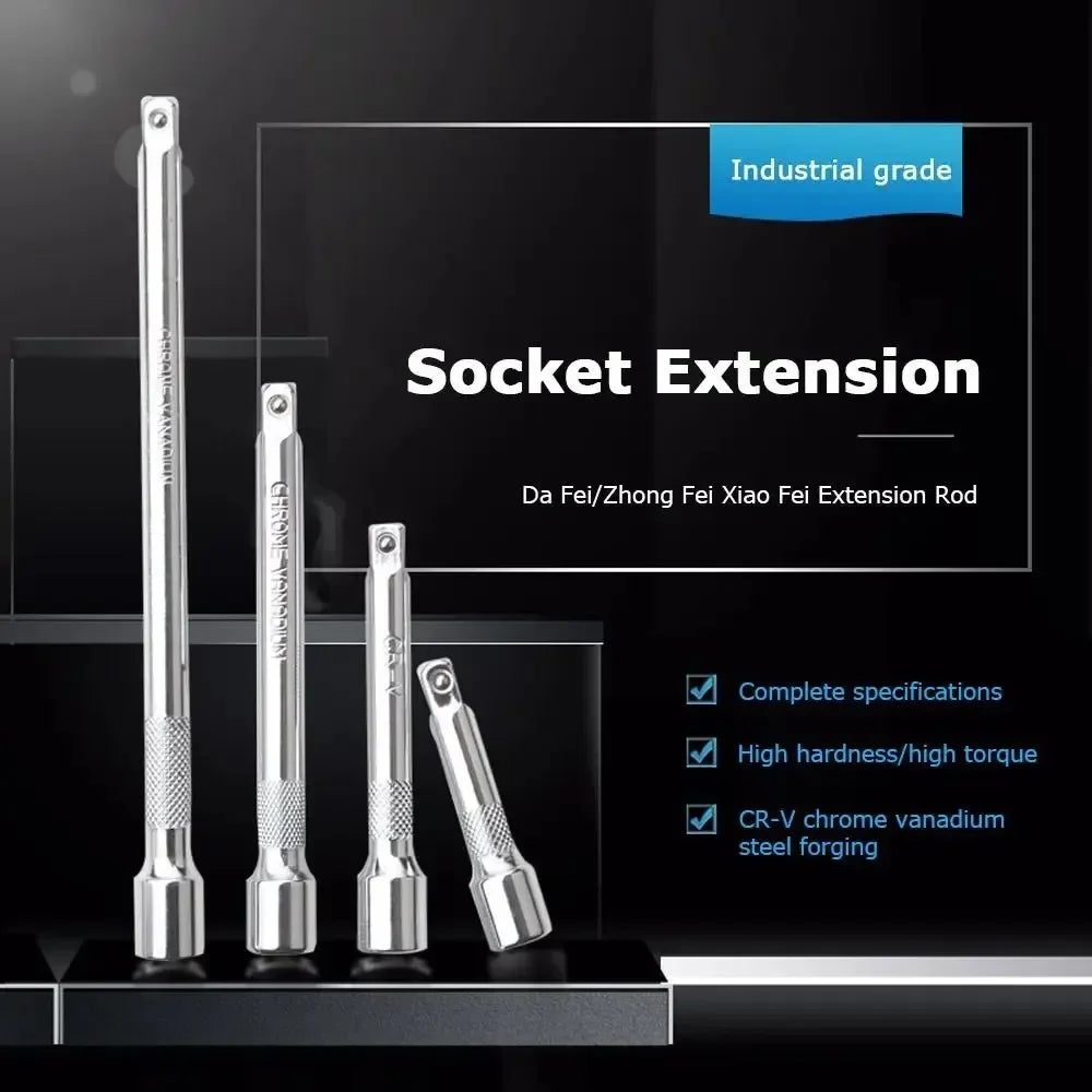 Ratchet Wrench Extension Bar Set – 3-Pc | 1/4", 3/8" & 1/2" Drive | 50/100/150/250mm Socket Extender Kit