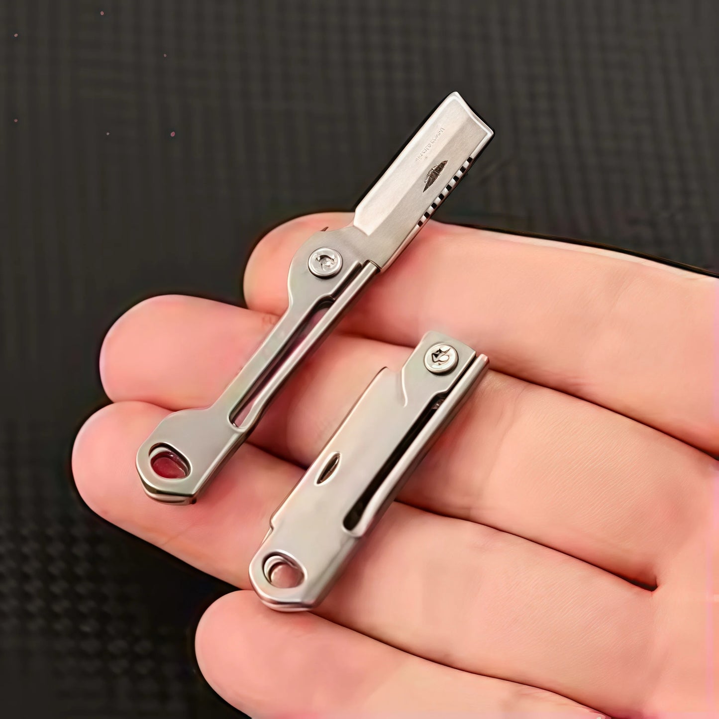 Stainless Steel Mini Folding Pocket Knife — EDC Keychain Knife for Camping, Hiking & Everyday Carry