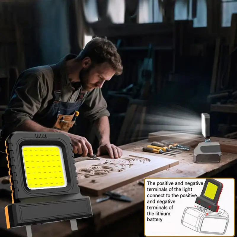 LED Work Light – Compatible with Makita, Dewalt, Milwaukee & More (18V–21V)