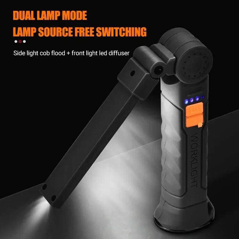 Rechargeable LED Work Light – Magnetic Hook Hanging Light for Mechanics & Job Sites