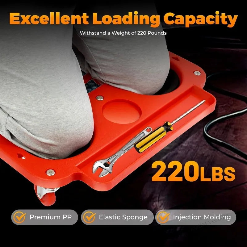 Rolling Knee Pads with Wheels – Mechanic & Floor Work Kneeling Creeper