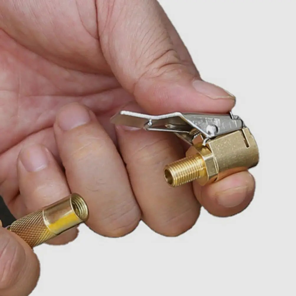 Clip-On Tire Air Chuck – Brass Valve Connector for Air Compressor