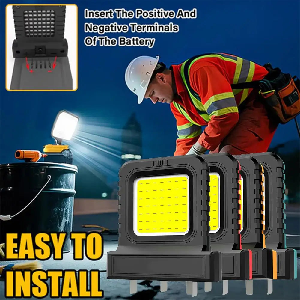 LED Work Light – Compatible with Makita, Dewalt, Milwaukee & More (18V–21V)