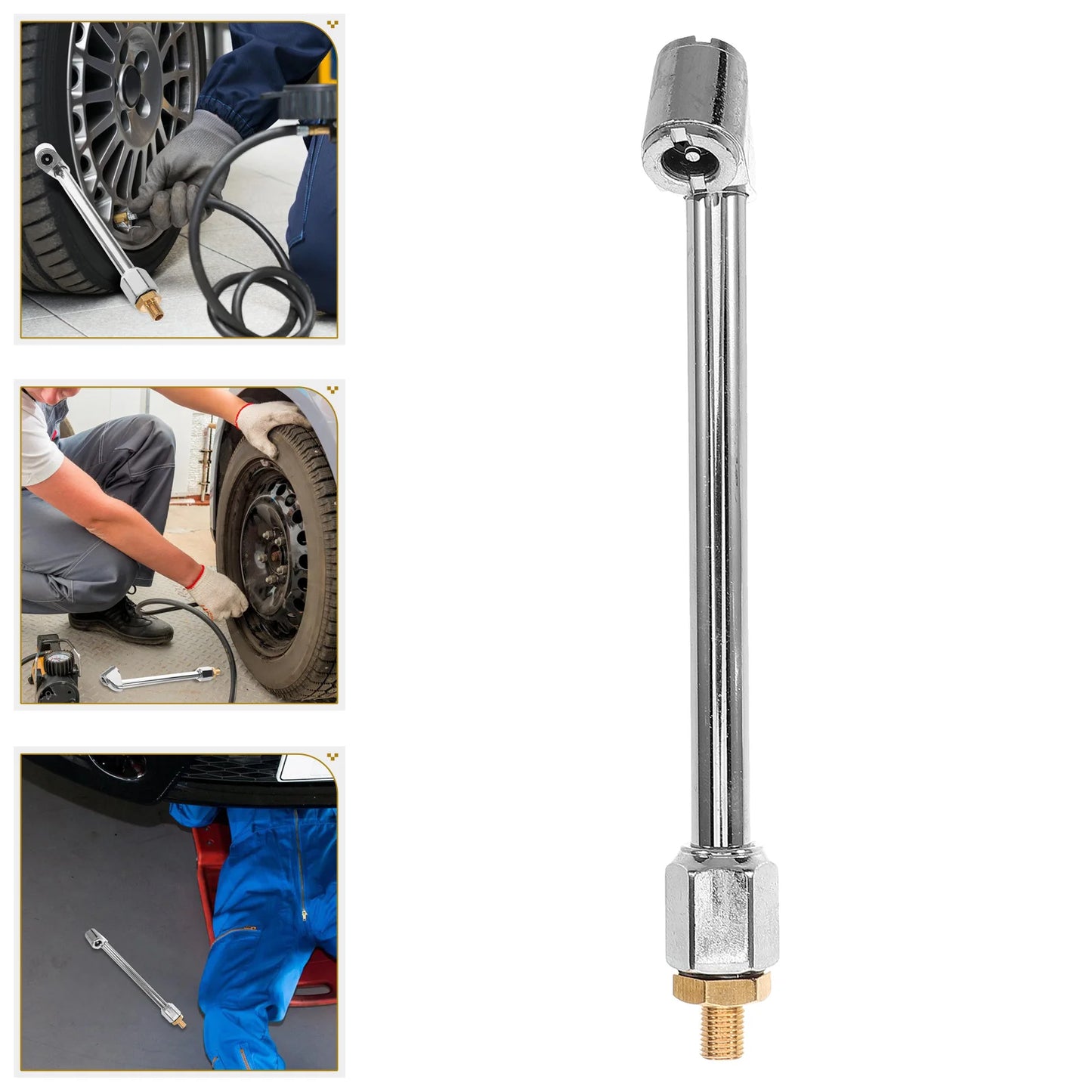 Multi-Function Tire Inflator Air Chuck – Quick Connect for Car & Motorcycle