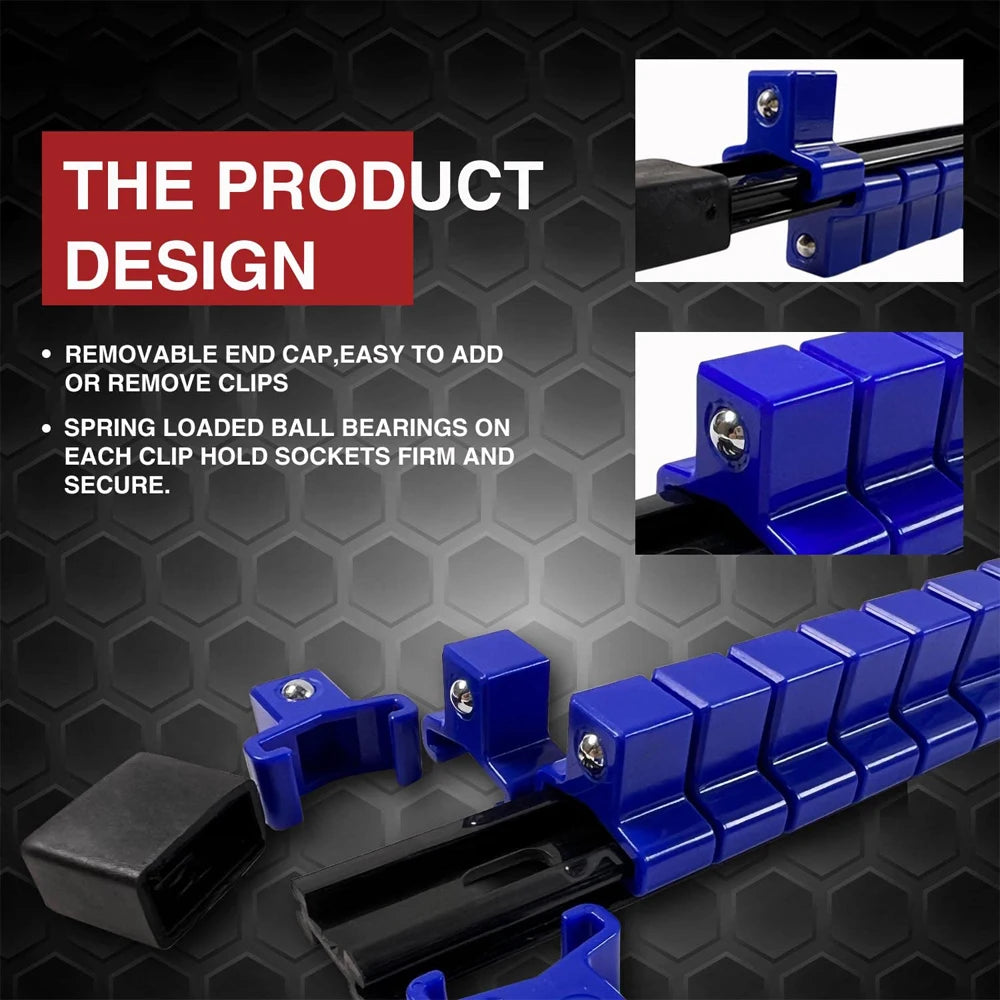 360° Swivel Socket Organizer Rail – 1/4, 3/8 & 1/2 Drive