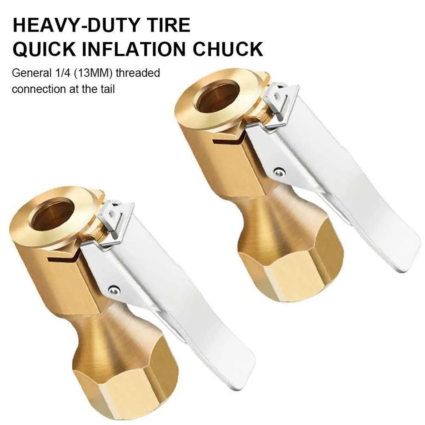 Lock-On Brass Air Chuck – Clip Inflator Connector for Air Compressor
