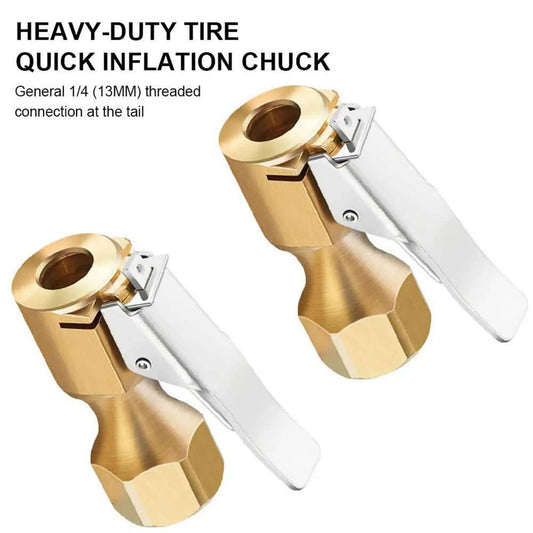 Lock-On Brass Air Chuck – Clip Inflator Connector for Air Compressor