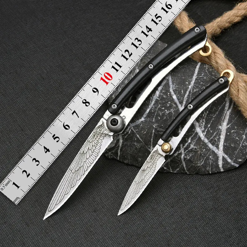Folding Pocket Knife with Keychain — Stainless Steel EDC Blade for Camping, Travel & Outdoor Use