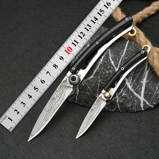 Folding Pocket Knife with Keychain — Stainless Steel EDC Blade for Camping, Travel & Outdoor Use