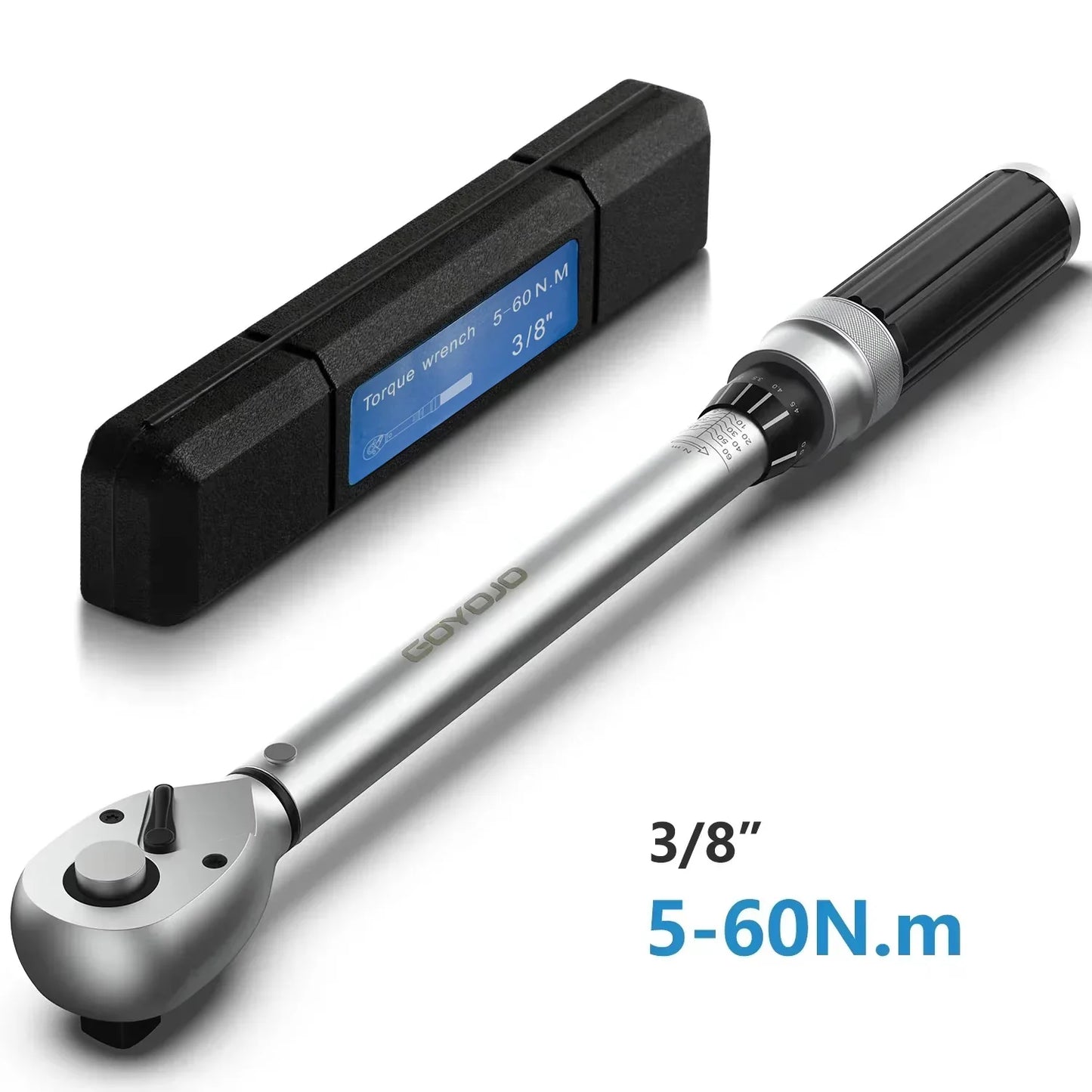 3/8" Drive Click Torque Wrench – 4–44 ft-lb (5–60 Nm) for Auto & Fleet Repair