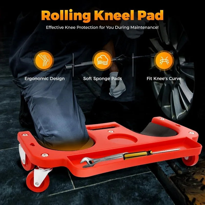 Rolling Knee Pads with Wheels – Mechanic & Floor Work Kneeling Creeper