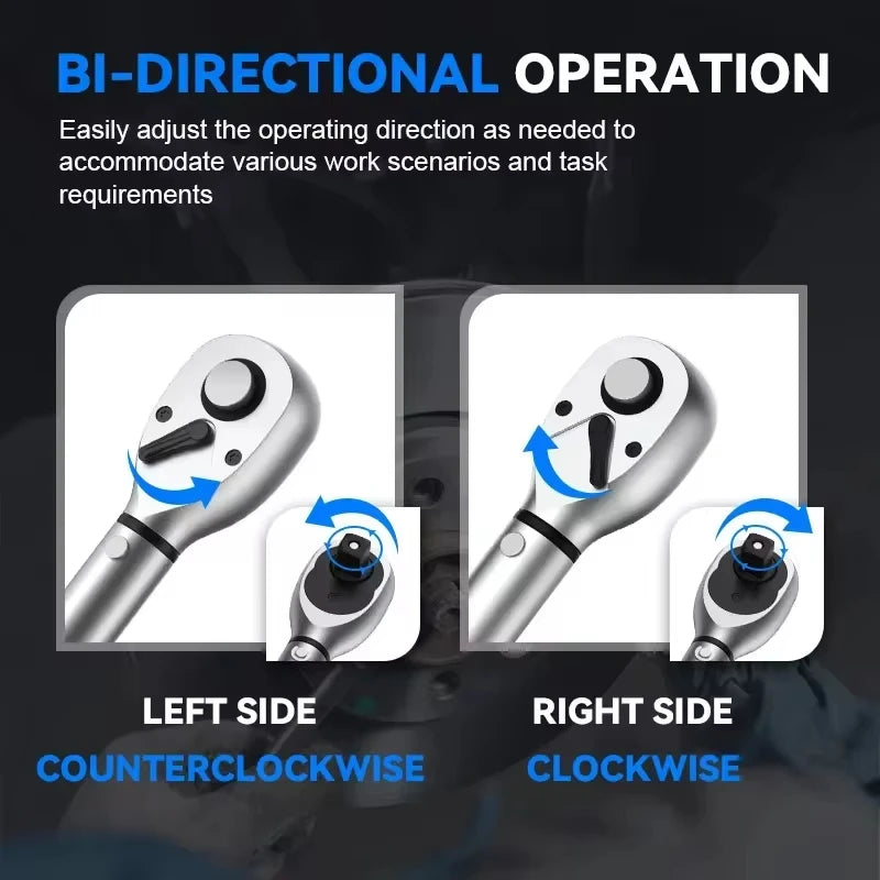 3/8" Drive Click Torque Wrench – 4–44 ft-lb (5–60 Nm) for Auto & Fleet Repair