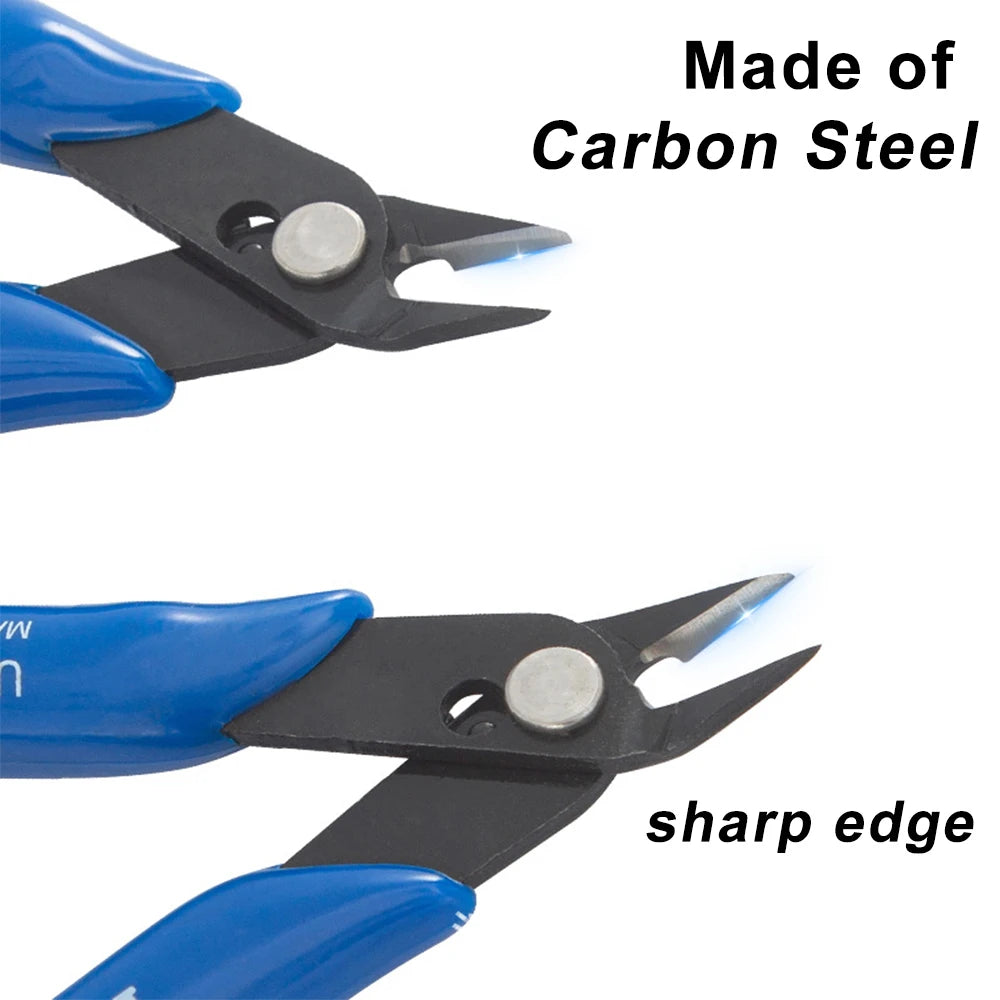 Sharp Diagonal Plier Cutter – Flush Cut Wire & Zip Tie Snips | Blue, Yellow, Black | Single, 2-Pc & 3-Pc Sets