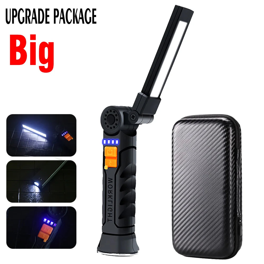 Rechargeable LED Work Light – Magnetic Hook Hanging Light for Mechanics & Job Sites