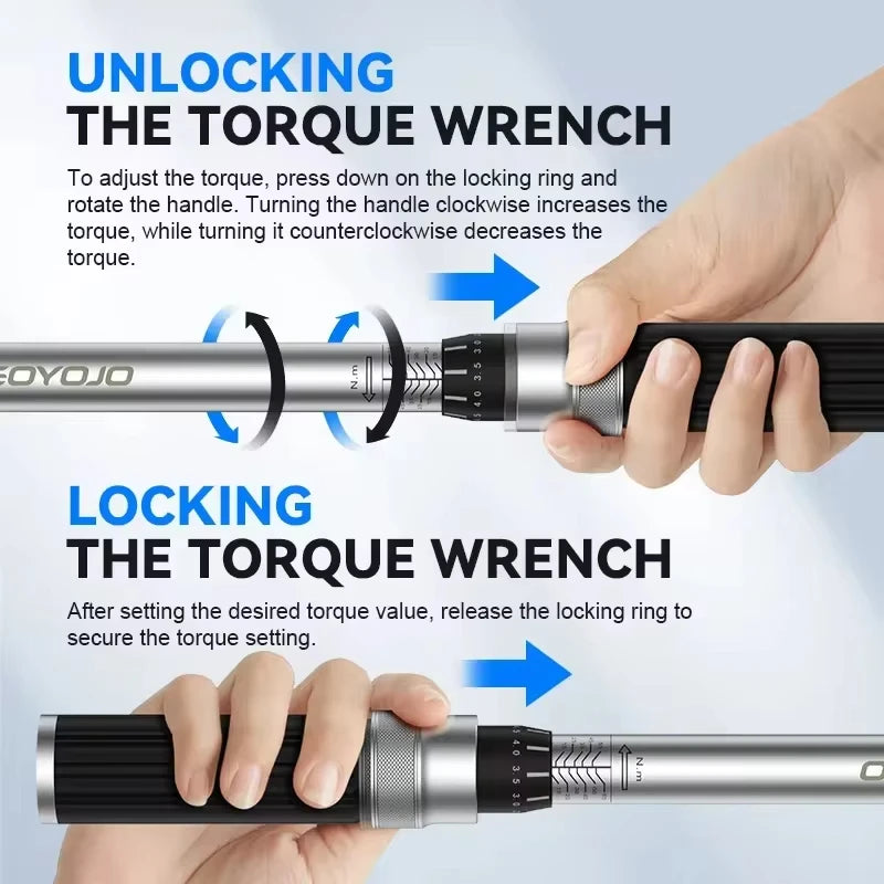3/8" Drive Click Torque Wrench – 4–44 ft-lb (5–60 Nm) for Auto & Fleet Repair