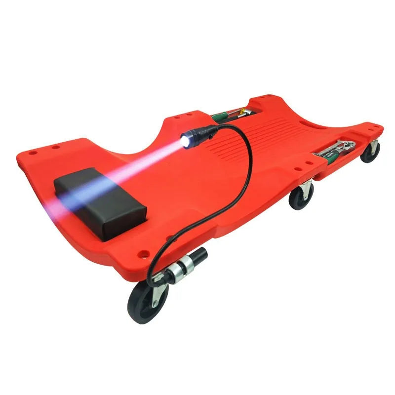 Low Profile Mechanic Creeper Board – 36" Adjustable Headrest & 6 Swivel Wheels