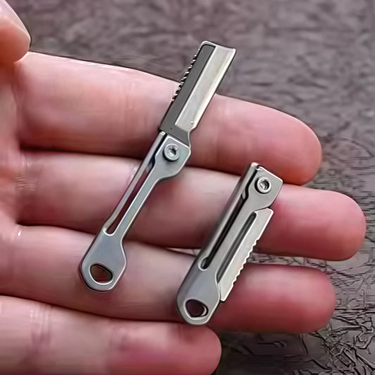 Stainless Steel Mini Folding Pocket Knife — EDC Keychain Knife for Camping, Hiking & Everyday Carry