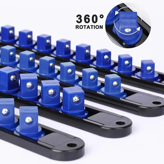 360° Swivel Socket Organizer Rail – 1/4, 3/8 & 1/2 Drive