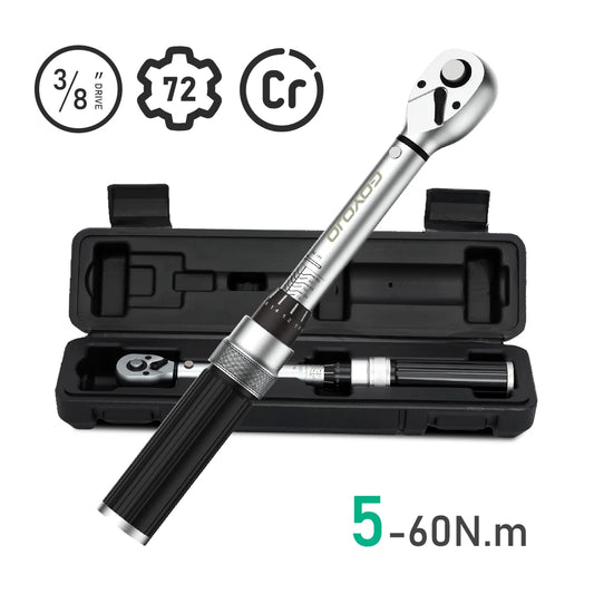 3/8" Drive Click Torque Wrench – 4–44 ft-lb (5–60 Nm) for Auto & Fleet Repair