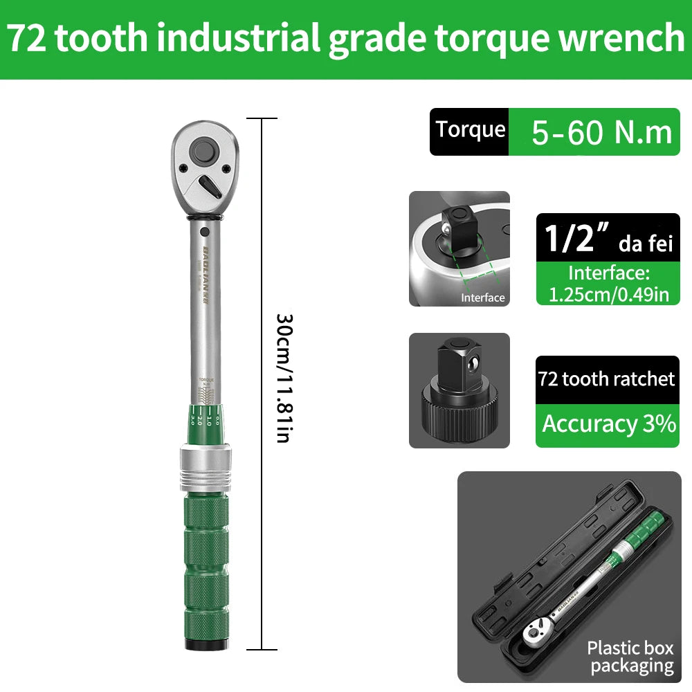 Click-Type Torque Wrench – 1/4", 3/8" & 1/2" Drive | Multiple Torque Ranges for Mechanics