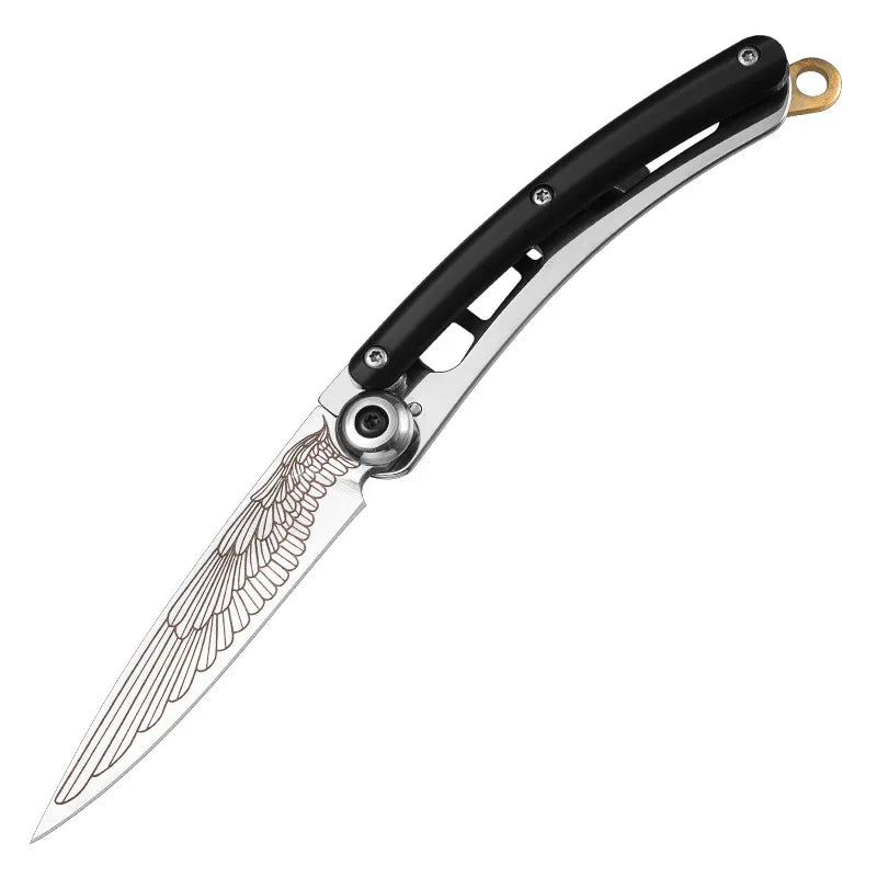 Folding Pocket Knife with Keychain — Stainless Steel EDC Blade for Camping, Travel & Outdoor Use