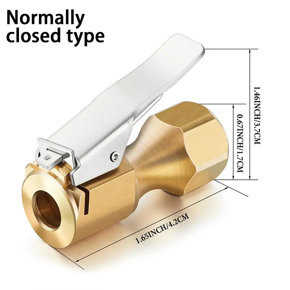 Lock-On Brass Air Chuck – Clip Inflator Connector for Air Compressor