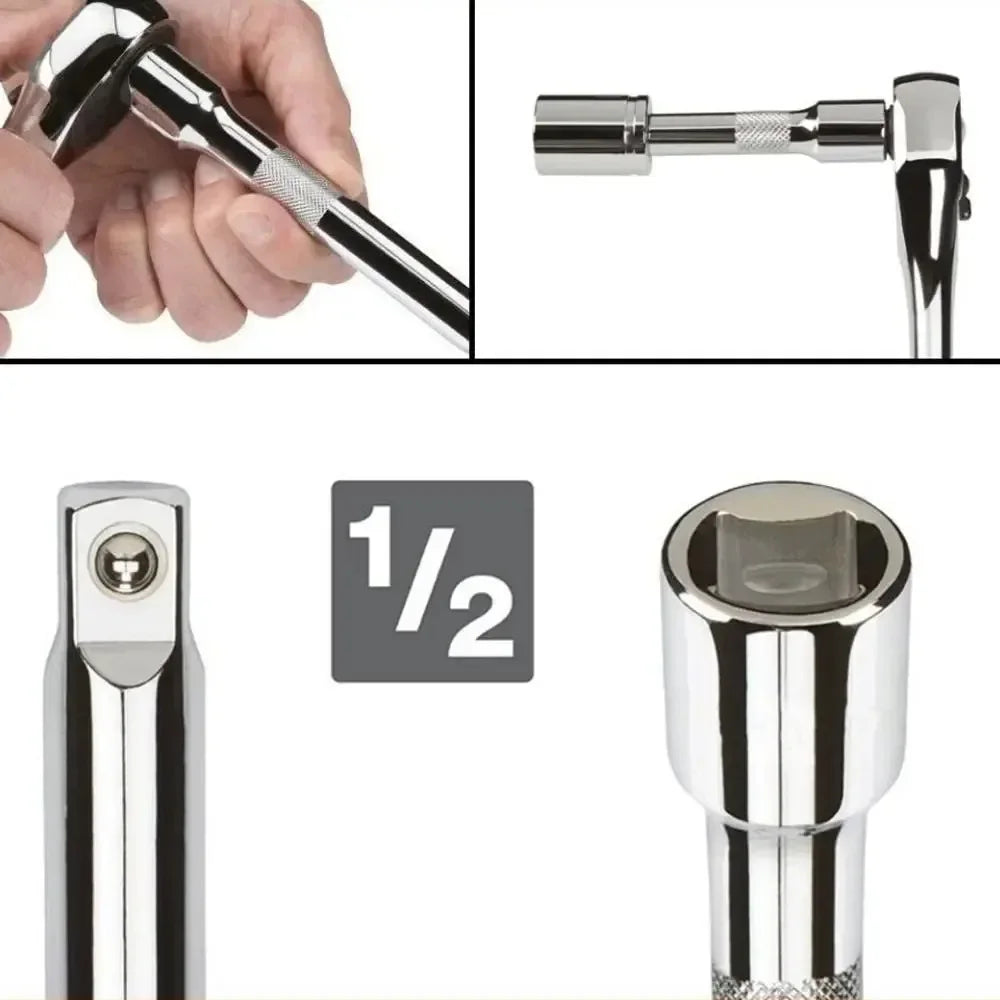 Ratchet Wrench Extension Bar Set – 3-Pc | 1/4", 3/8" & 1/2" Drive | 50/100/150/250mm Socket Extender Kit