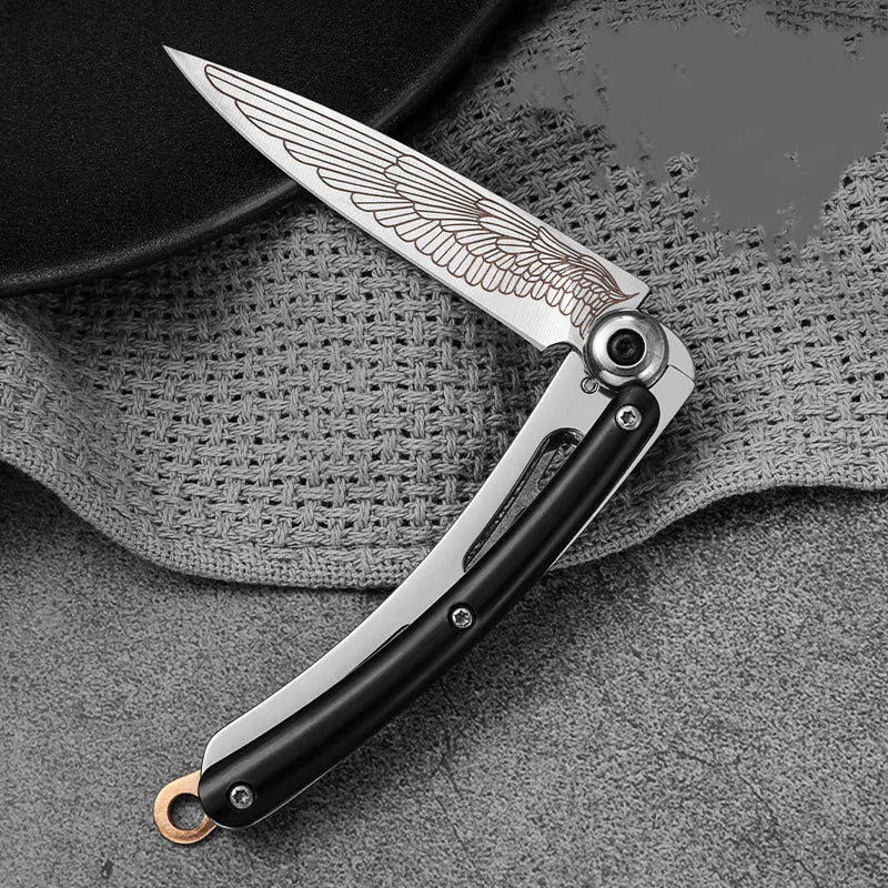 Folding Pocket Knife with Keychain — Stainless Steel EDC Blade for Camping, Travel & Outdoor Use