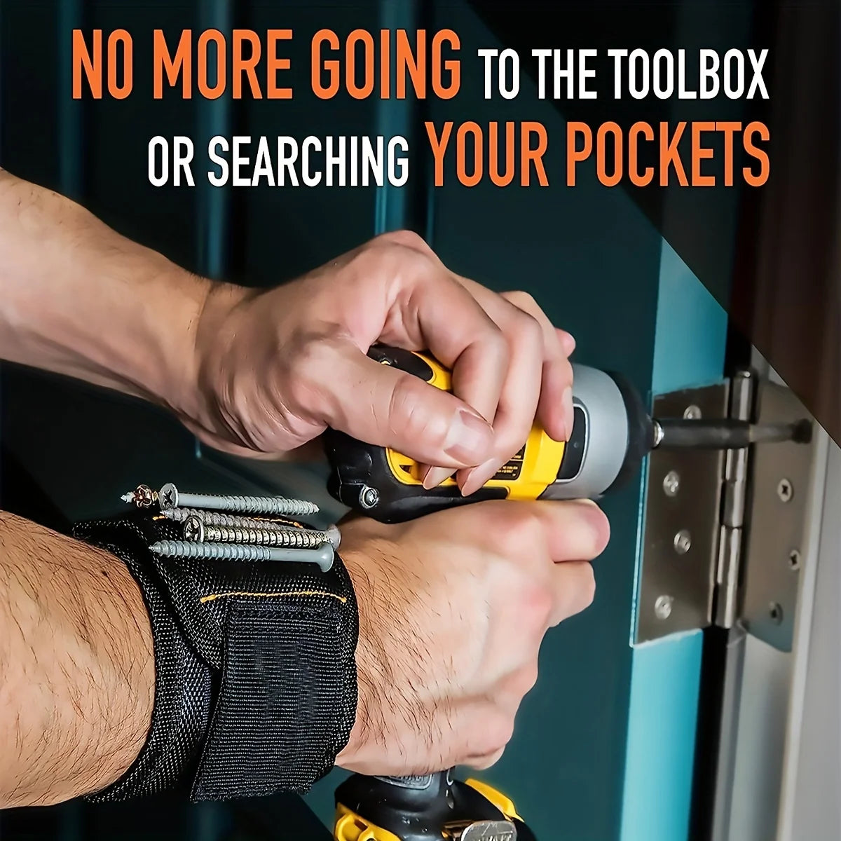 Magnetic Wristband Tool Holder – Strong Magnet Wrist Strap for Screws, Nails & Drill Bits