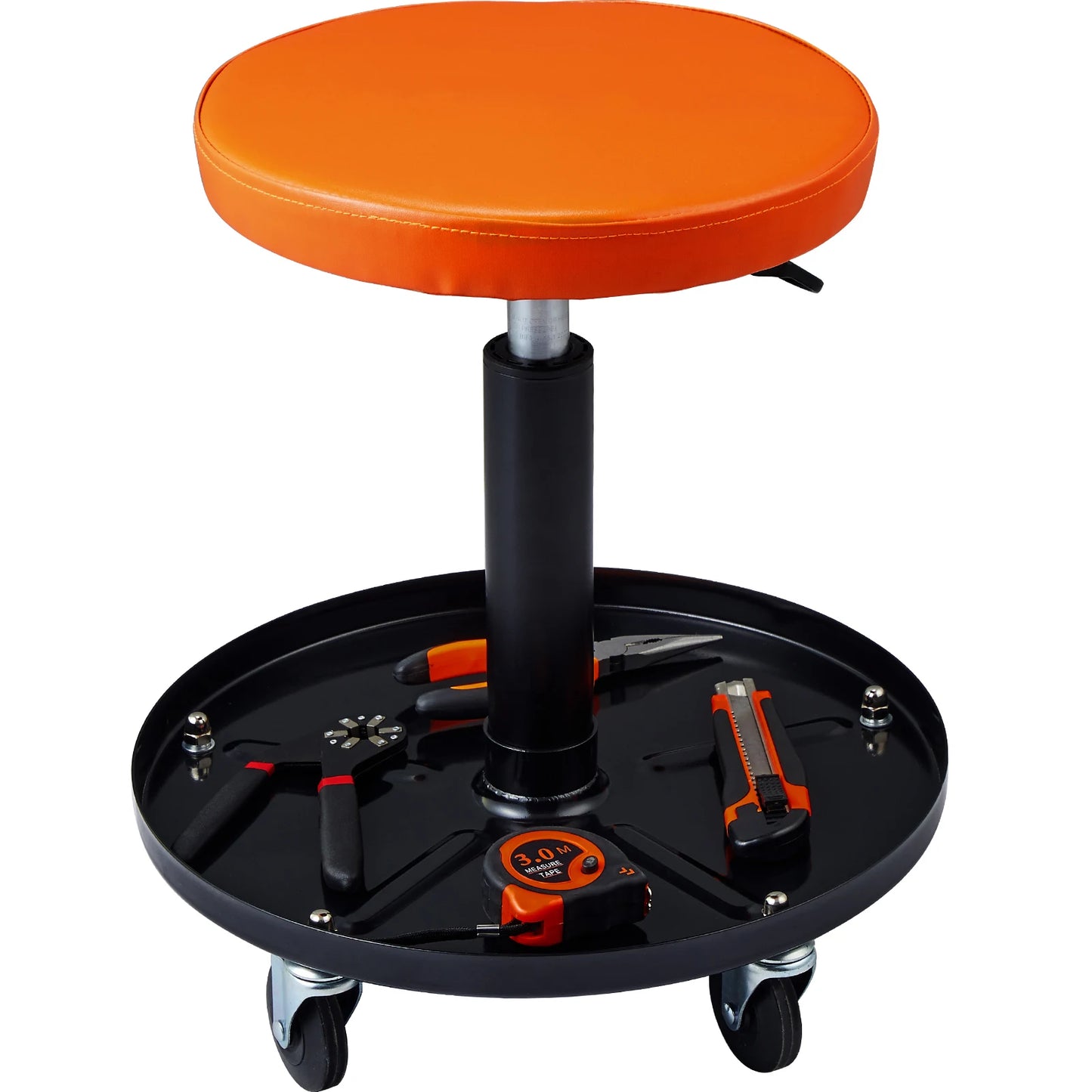 Rolling Mechanic Shop Stool – 250 LBS Pneumatic Padded Garage Seat