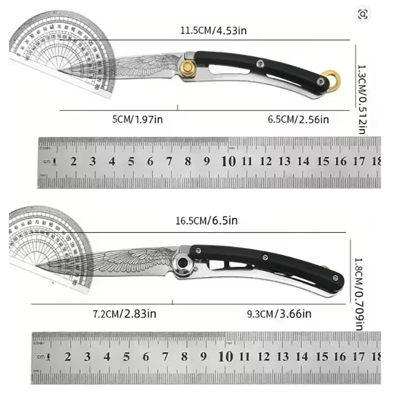 Folding Pocket Knife with Keychain — Stainless Steel EDC Blade for Camping, Travel & Outdoor Use