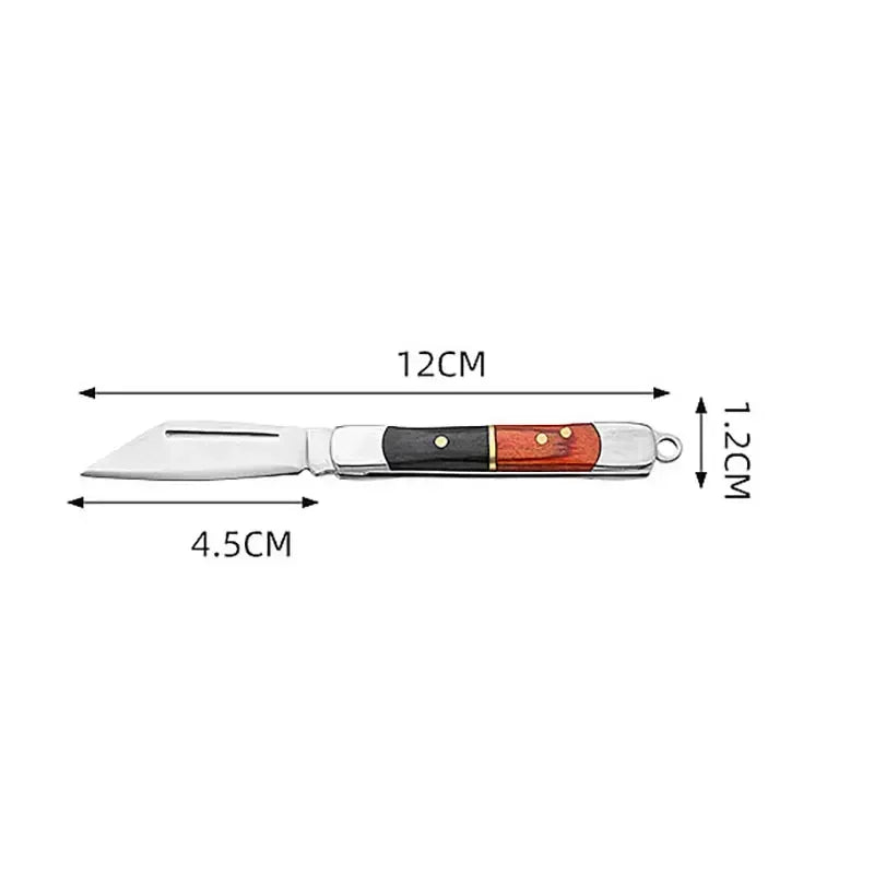 Wood Handle Folding Pocket Knife — Stainless Steel EDC Blade for Camping, Survival & Everyday Use