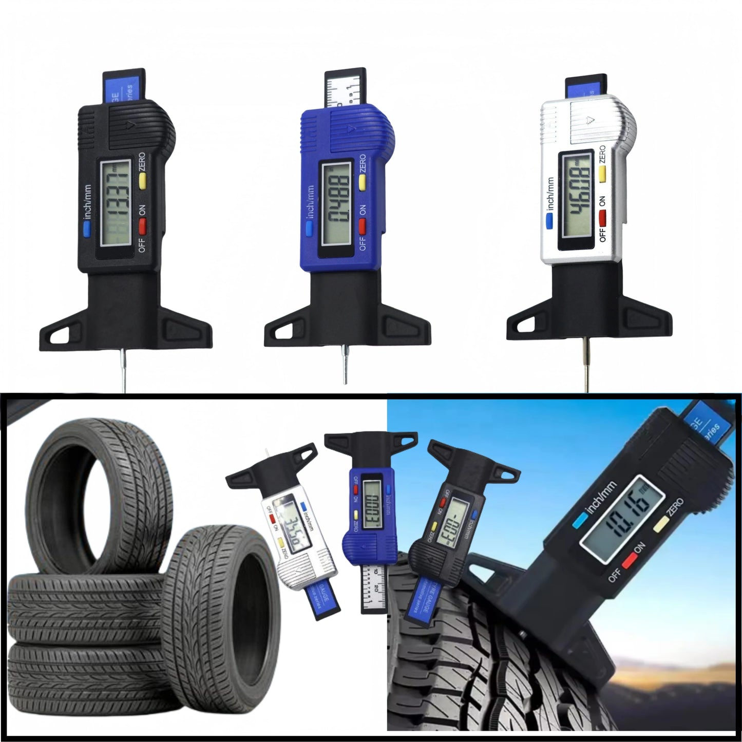 Digital Tire Tread Depth Gauge (0–25mm LCD) – Fleet & Mechanic Tool