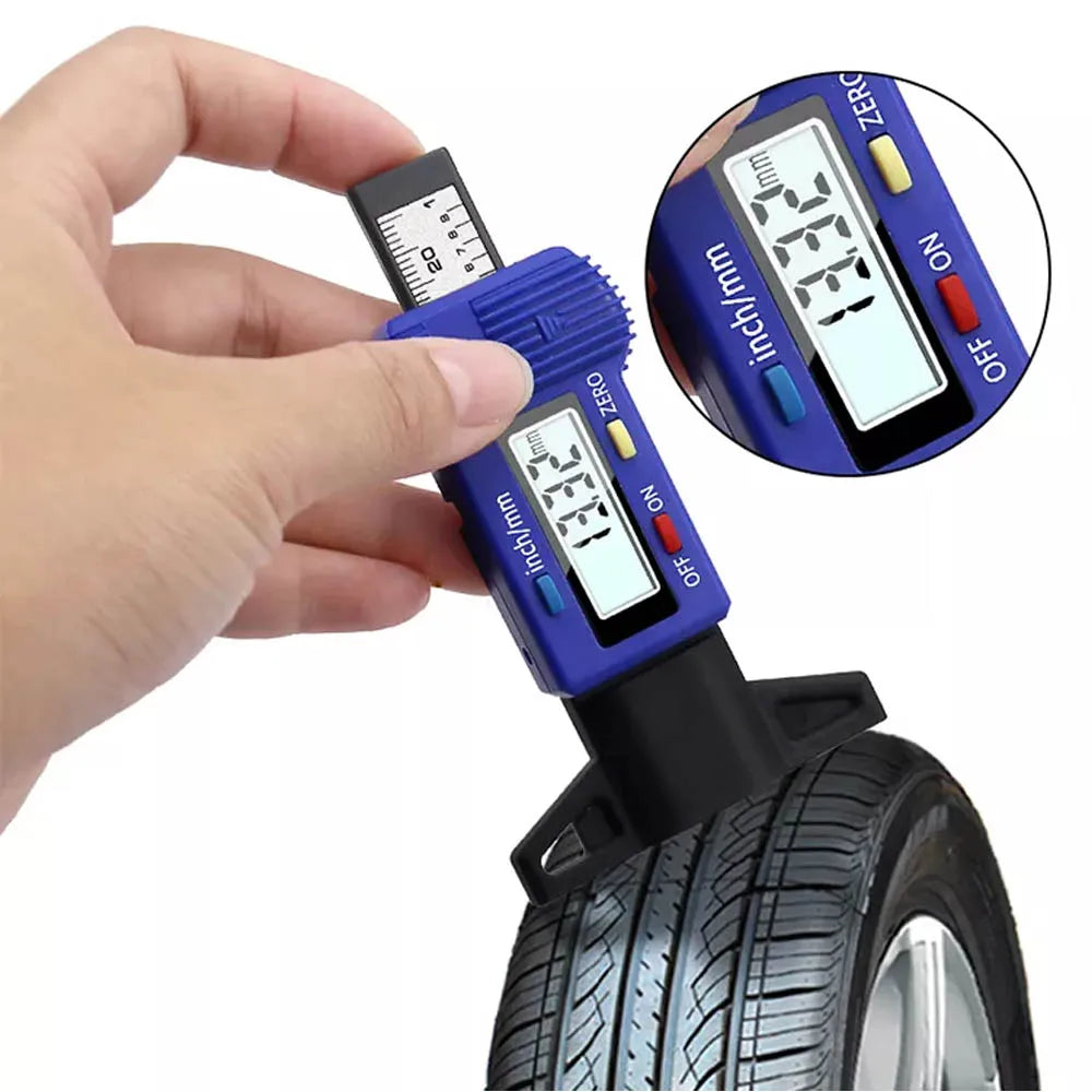 Digital Tire Tread Depth Gauge (0–25mm LCD) – Fleet & Mechanic Tool