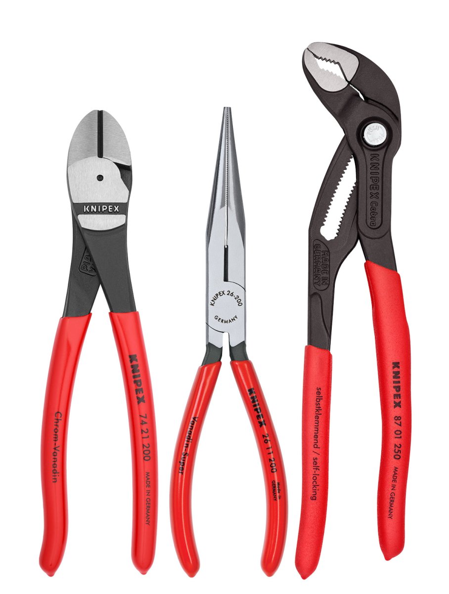 Juego de alicates Knipex con alicates Cobra® de 3 piezas 00 20 08 US2